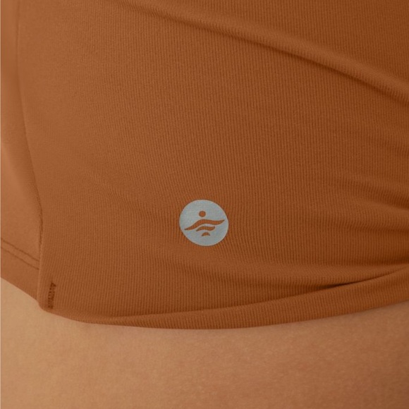 HALARA Double Straps Rust BrownBackless Twisted Cropped Yoga Sports Bra Tank Top - Picture 8 of 9